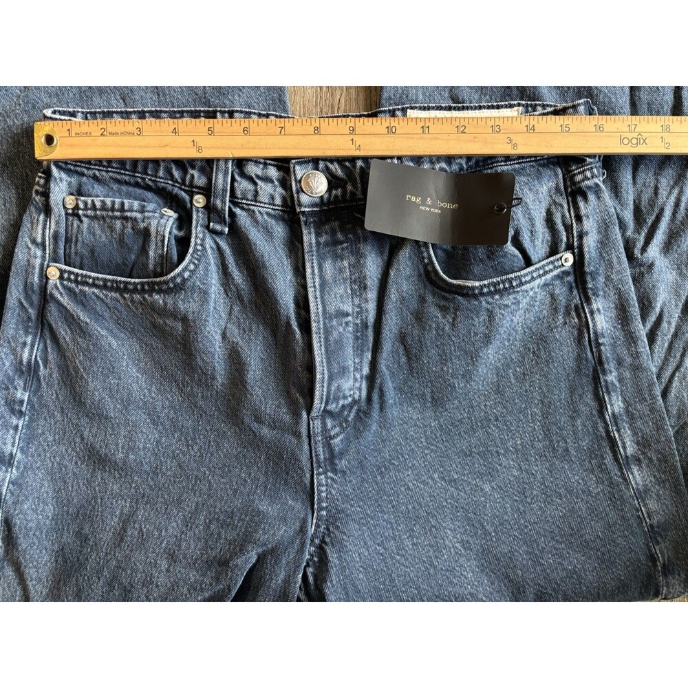 Rag & Bone Maya High Waist Wide Leg Ankle Blue Button Fly Jean Women Size 30 NWT - Picture 4 of 9